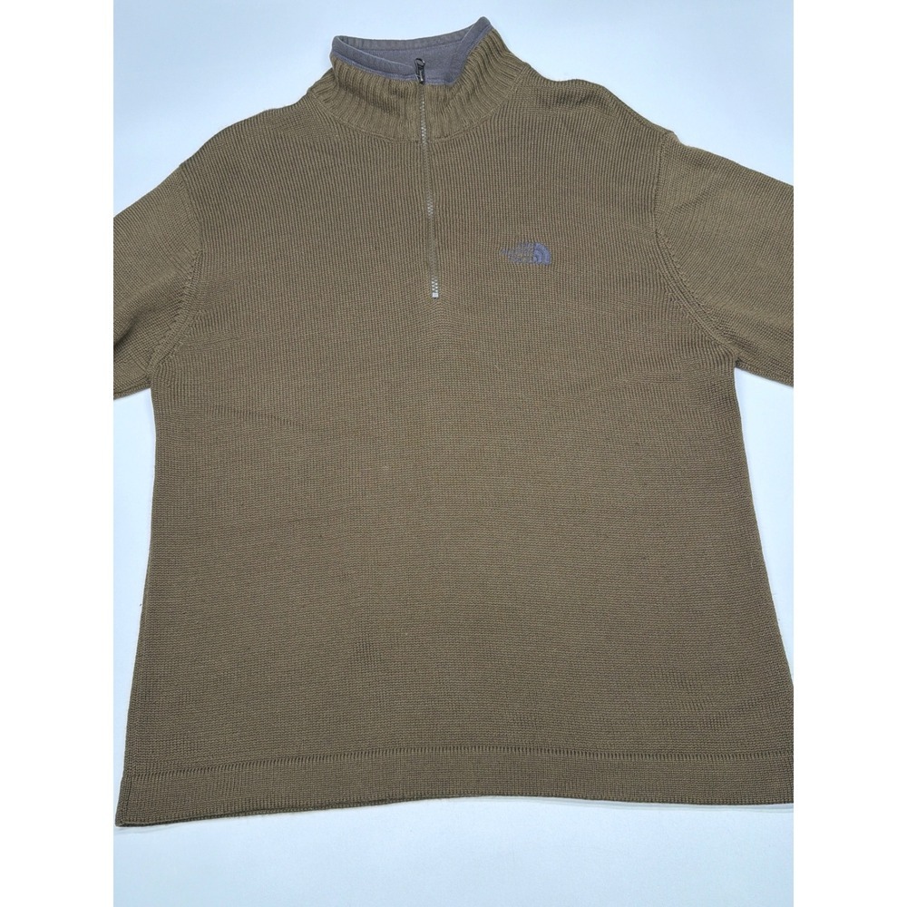 The North Face A5 Series Mens Green Wool‎ Blend Quarter Zip Pullover Sweater